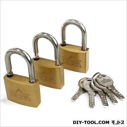 ディンプルシリンダー南京錠 鍵番指定同一 40mm G-266 3個