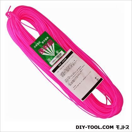 便利紐(田引ロープ) ピンク 100m 1点