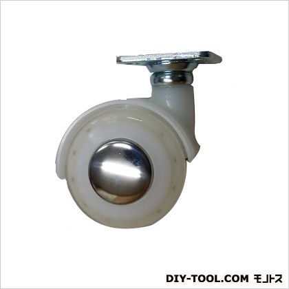 クリーニング機能搭載双輪キャスタープレート式 白・ユニクロメッキ 50mm 51451 1