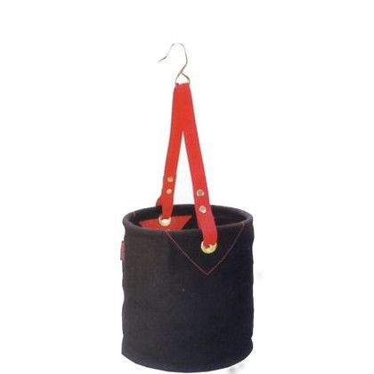 黒獅子電工バケツ 黒/赤 240mm KBR-50-24BK 1