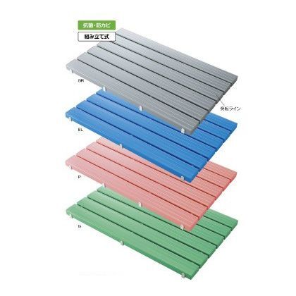 YSカラースノコ・セフティ抗菌(キャップ付き)L型 グリーン 600×1806mm F-115-3-L-G 1枚