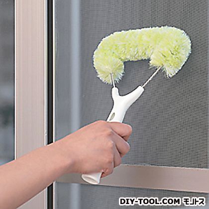 網戸用ブラシ柄付きスッキリバスボンくん グリーン 209154 1