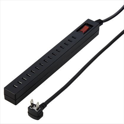 差し込みフリータップ ブレーカーSW付 ブラック 約29mm×262mm×28mm H75115BK 1