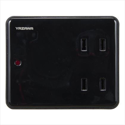 雷ガード付スリムタップ ブラック W78mm×H64mm×D12.5mm HCKS200BK 1