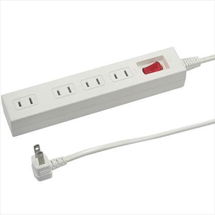 集中スイッチ付節電タップ4個口2m 白 W40mm×H210mm×D31mm Y02412WH 1