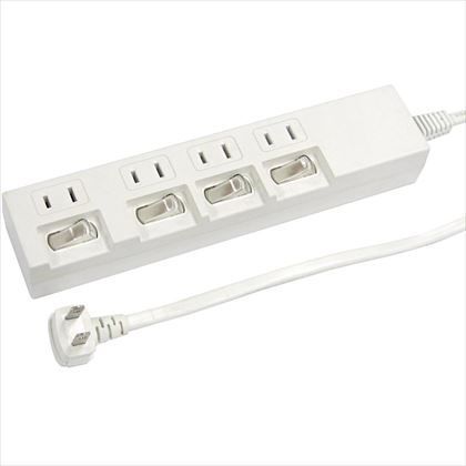 個別スイッチ付節電タップ4個口2m