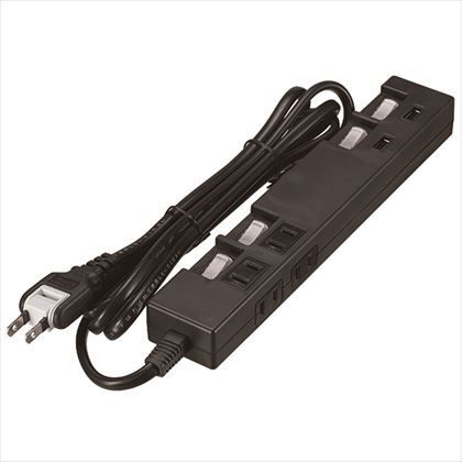 IPad対応スイッチ付4AC+2USB 黒 約W45mm×H254mm×D27mm Y02642BK2U 1