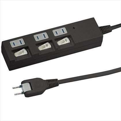 個別スイッチ付節電タップ3個口2m