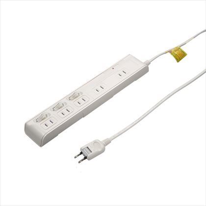 デジタル機器用使イ分ケ5個口タップ2m ホワイト W56mm×H300mm×D28mm Y02BKS532WH 1