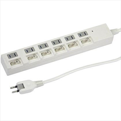 個別スイッチ付節電タップ6個口1m