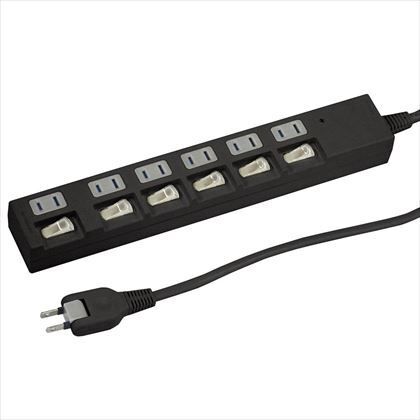 個別スイッチ付節電タップ6個口2m