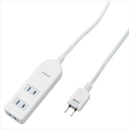 ブレーカー付テーブルタップ3個口1m ホワイト W48mm×H141mm×D21mm Y02BS301WH 1