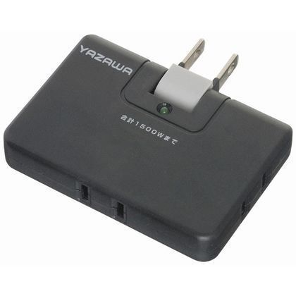 雷サージ付コーナータップ13000V 黒 W77mm×H55mm×D13mm Y02CHK300BK 1