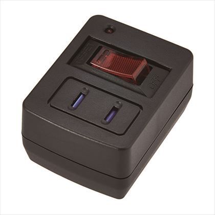 雷ガード・ブレーカー機能付き省エネタップ1個口 黒 約W42mm×H55mm×D33mm Y02FBHKS110BK 1