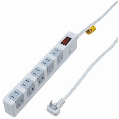 雷サージ・ブレーカー集中SW付10個口2m 白 W50mm×H260mm×D26mm Y02FSBK1012WH 1