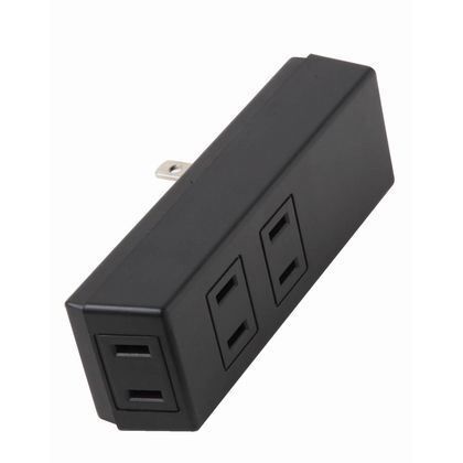 ブレーカー付フロントタップ3個口 ブラック W36mm×H101mm×D25mm Y02FUB300BK 1