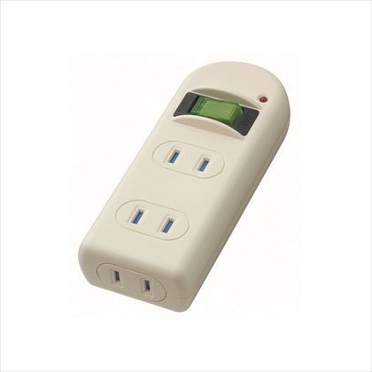 雷サージ・耐トラ付省エネタップ3個口 白 W48mm×H120mm×D32mm Y02FUBKS310WH 1