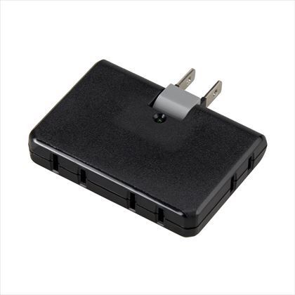 強力雷ガード付4個口コーナータップ ブラック W76mm×H55mm×D14mm Y02HCK400BK 1