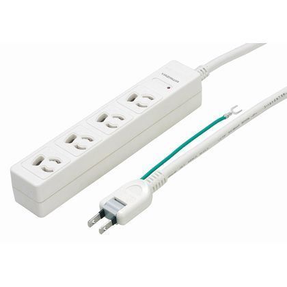 3P抜け止めマグネットタップ4個口 白 2m Y02JKNP402WH 1