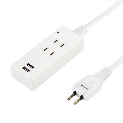 雷ガード付2AC2USB2.1A1.5m ホワイト W42mm×H110mm×D21mm Y02K4015WH2U 1