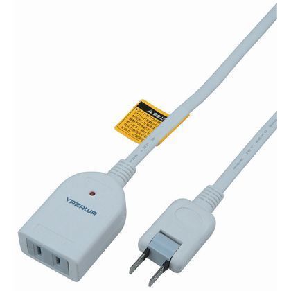 雷サージ付延長コード・タップ1個口1m ホワイト 約W40mm×H60mm×D22mm Y02KS101WH 1