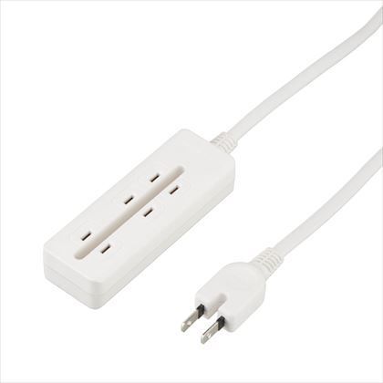 トラッキング火災予防タップ3個口2m ホワイト 約W39mm×H110mm×D22mm Y02P302WH 1