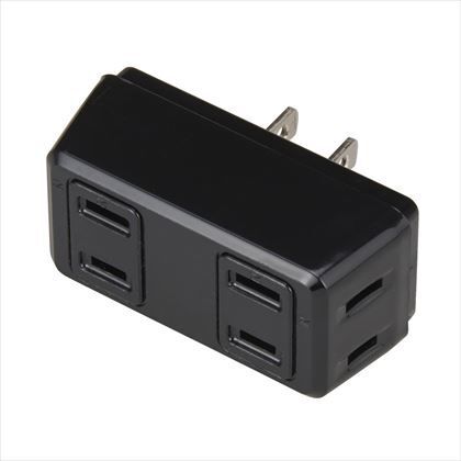 4個口クワトロタップ ブラック W62mm×H30mm×D26mm Y02Q400BK 1