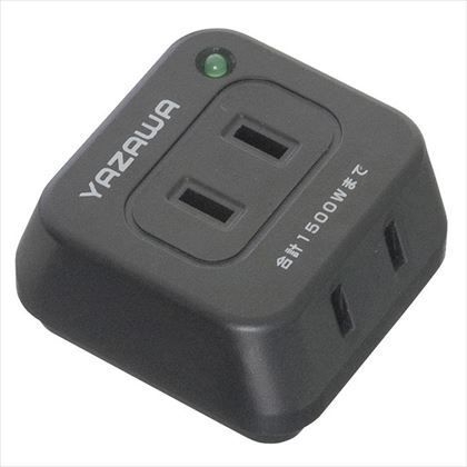 雷サージ付トリプルタップ13000V 黒 W47mm×H42mm×D44mm Y02THK300BK 1