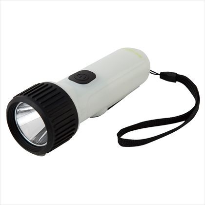 暗闇でも見つけやすい手回し充電LEDライト