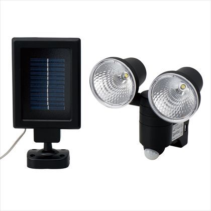 1W×2LEDソーラーライト ブラック 約H196mm×W98mm×D50mm※クランプ除く SL12LEDS 1