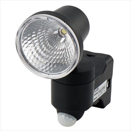 乾電池式1W1LEDセンサーライト ブラック 約H159×W73×D136※クランプ除く SL1LED 1