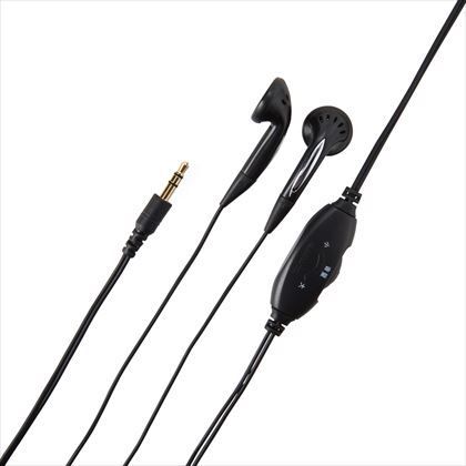 ボリュームコントローラー付ステレオイヤホ ブラック TS110BK 1