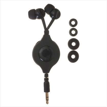 巻き取りカナルタイプステレオイヤホン ブラック VR129BK 1