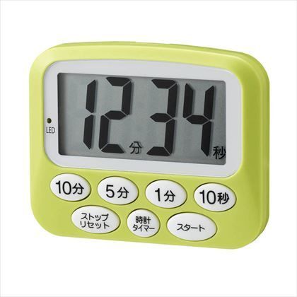 光ルデジタルタイマー時計付き グリーン 約W85mm×H69mm×D15mm T42GR 1