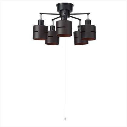 5灯ウッドセードシーリングダークウッド ナチュラル 約径600mm×H270mm CEX60X02DW 1