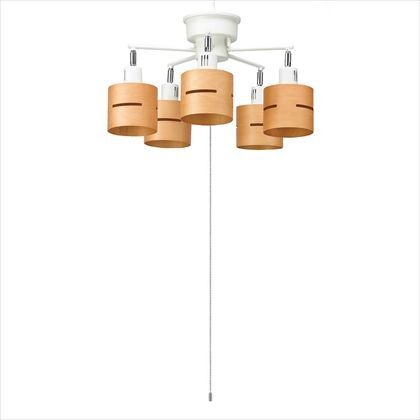 5灯ウッドセードシーリングナチュラル ダークブラウン 約径600mm×H270mm CEX60X02NA 1