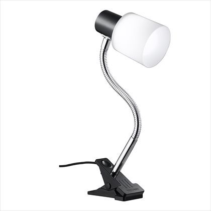 3Wポリカフレキシブルクリップライト ブラック セード約径68mm×D110mmアーム約260mmクリップ約W50mm×H60mm×D87mm CFLE03N14BK 1