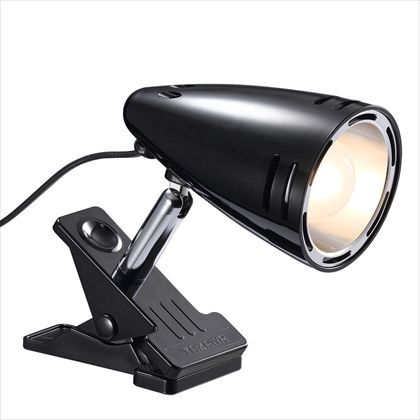 E17電球式クリップライト ブラック セード約径70mm×110mmアーム約48mmクリップ約W50mm×H60mm×D87mm CLC40X01BK 1