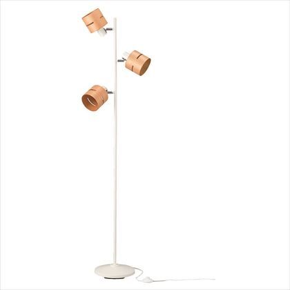 3灯ウッドセードフロアスタンド ナチュラル セード約径125mm×H150mmパイプ約1570mmベース約径270mm×H50mm FSX60X01NA 1