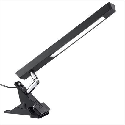 LED5Wクリップライト ブラック ヘッド約W300mm×H19mm×D35mm/アーム約80mm/クリップ約W60mm×H85mm×D105mm Y07CLLE05N13BK 1