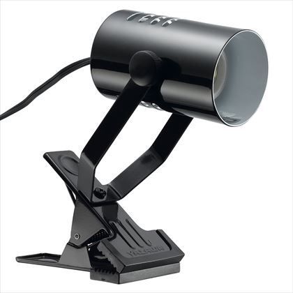 クリップライト1灯口金E26電球なし ブラック セード径60×D100、アーム長115最長時 Y07CLX25X02BK 1