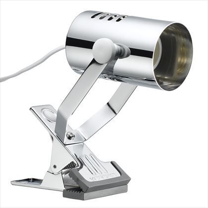 クリップライトCH1灯口金E26電球なし クローム 約セード径60×D100、アーム長115最長時 Y07CLX25X02CH 1