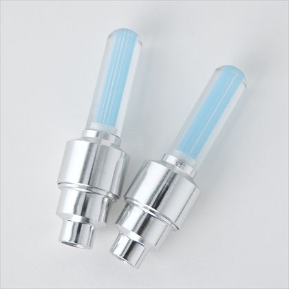 自転車空気バルブセーフティライト ブルー 約径18mm×H64mm LB202BL 1