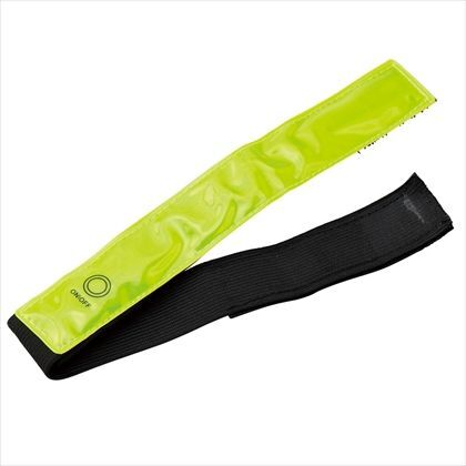 4灯赤色LED セーフティバンドライト 蛍光黄色 約W30mm×L425mm LB302YL 1