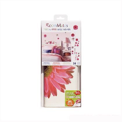貼ってはがせるウォールステッカー フラワーパワー 25.4×45.7 RMK1013SCS 4枚/セット