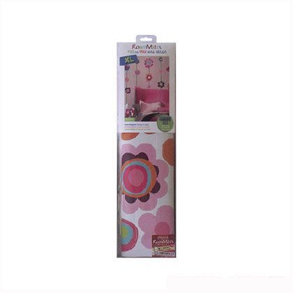 貼ってはがせるウォールステッカー フラワーストライプ 22.9×101.6 RMK1622GM 1枚入