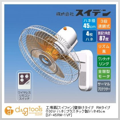 工場扇(大型扇風機)壁掛け型樹脂ハネ45cm単相100V SF-45RW-1VP 1