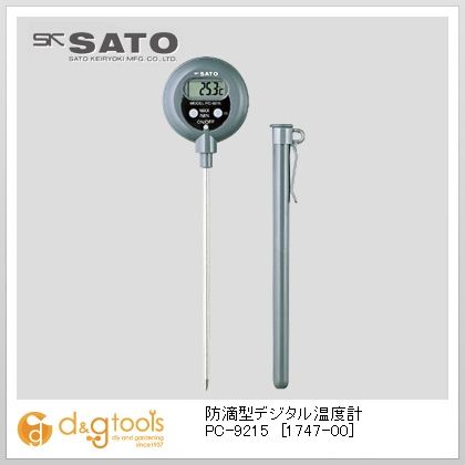 佐藤防滴型デジタル温度計 PC-9215 1点