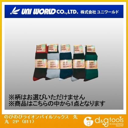 のびのびライオンパイルソックス 先丸 811 2P