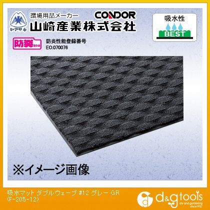 吸水マット ダブルウェーブ#12 グレー 900mm×1200mm F-205-12-GR 1